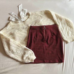 2/$22 Sale 🍒 Cotton On Zip Front O-ring Dotted Mini Skirt